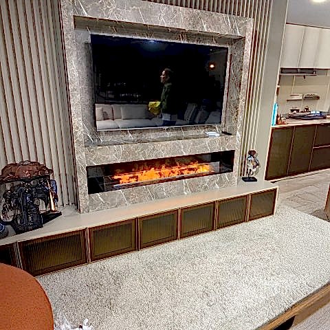 3d Buharlı Elektrikli Şömine Tv Altı Uygulama