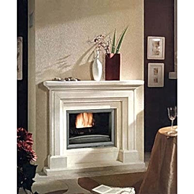 70'lik Limra Taşlı Kademeli Çerçeve Odunlu Şömine