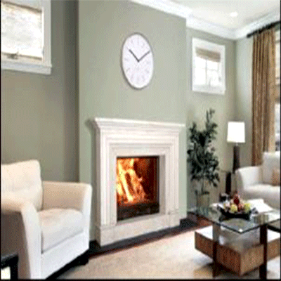 Klasik Odunlu Şömine 80 lik Limra Taşlı Çerçeve Model