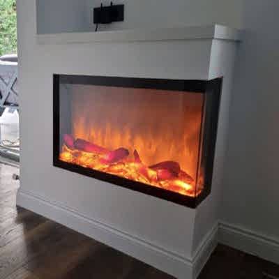 90 cm Genişliğine İki Camlı Elektrikli Şömine