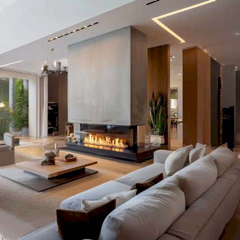 Gazalpin 120 Üç Tarafı Camlı Modern Doğalgazlı Şömine