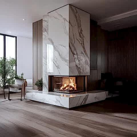 Modern Odunlu Şömineler