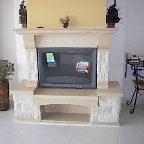 80lik Kandıra Taşından Natürel Salon Tip Rustik Şömine