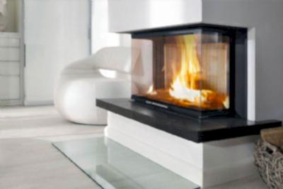 110luk 3 Tarafı Camlı Asansörlü Siyah Bazalı Modern Şömine