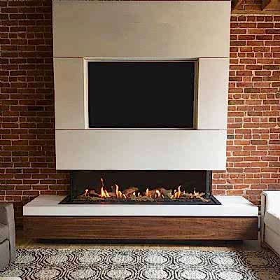 Gazalpin 120 Üç Açık Modern Giydirmeli Tasarım Şömine