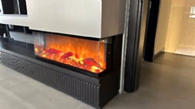 Elektrikli  Şömine  Üç taraf  camlı