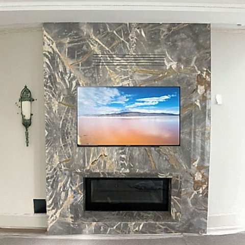 Gazalpin 120 Düz Ekranlı Mermer Giydirmeli Şömine