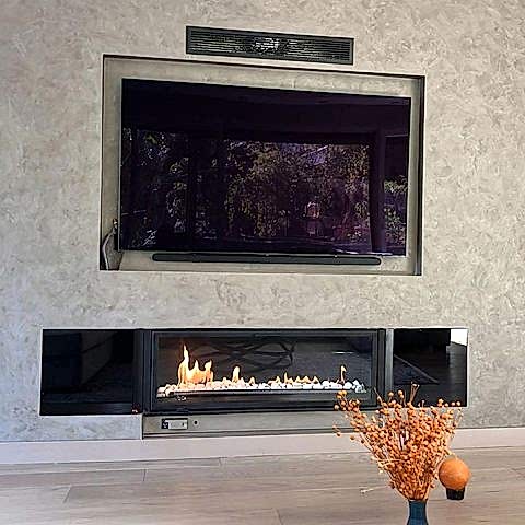 Gazalpin 120H Düz Ekran Modern Doğalgazlı Şömine