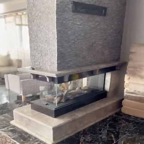 Gazalpin 120 Tünel Rustik Taş Giydirmeli Şömine