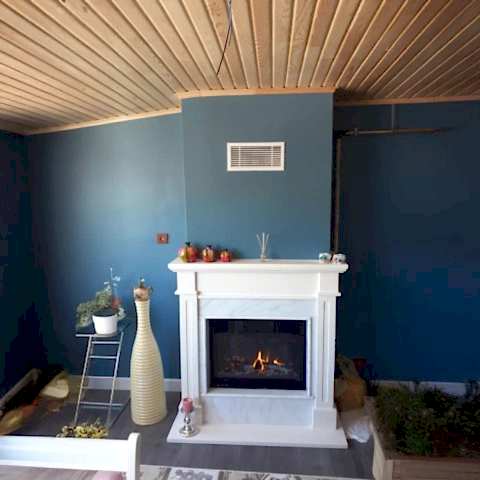 Gazalpin 70 Düz Ekran Klasik Giydirmeli Doğalgazlı Şömine