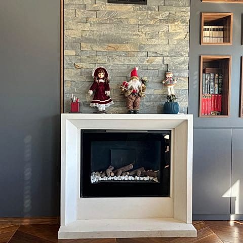 Gazalpin 70H Düz Ekran Klasik Giydirmeli Doğalgazlı Şömine