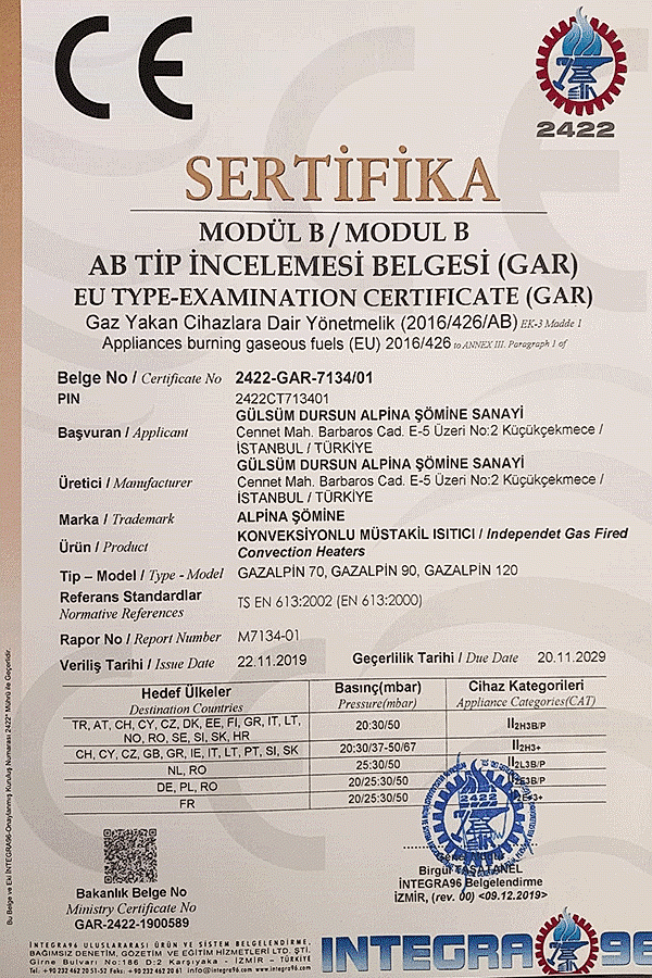 GazAlpin Modül B Sertifikası